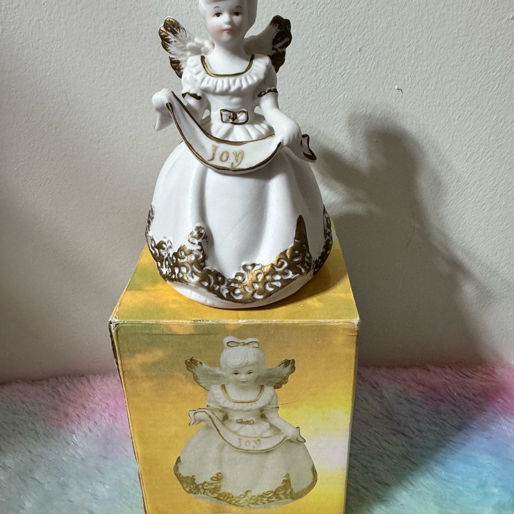 White and Gold Angel Figurine